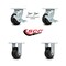 Service Caster 4 Inch Rubber on Aluminum Caster Set with 2 Brakes/Swivel Lock 2 Rigid SCC SCC-30CS420-RAB-TLB-BSL-2-R-2 - alternate 2